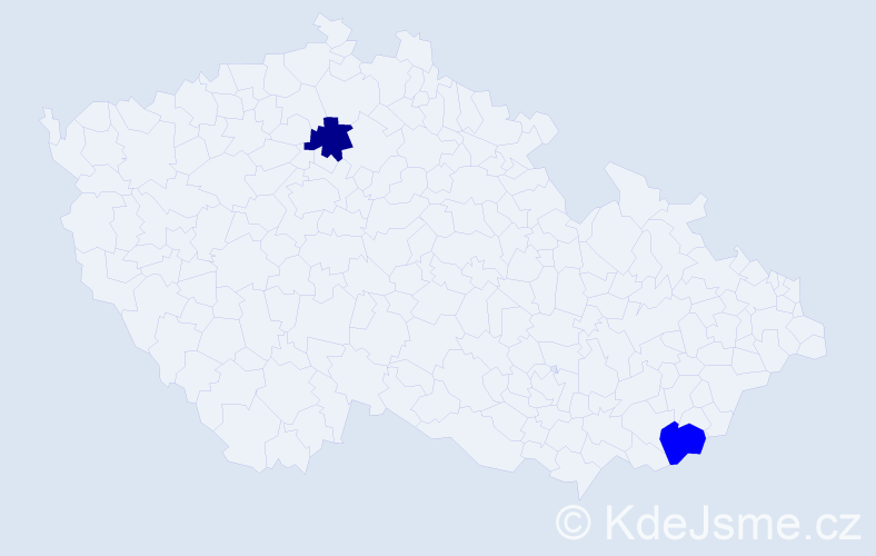 Příjmení: 'Malakova', počet výskytů 2 v celé ČR
