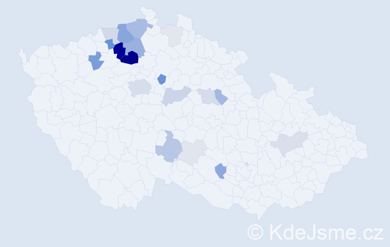 Příjmení: 'Rážková', počet výskytů 74 v celé ČR