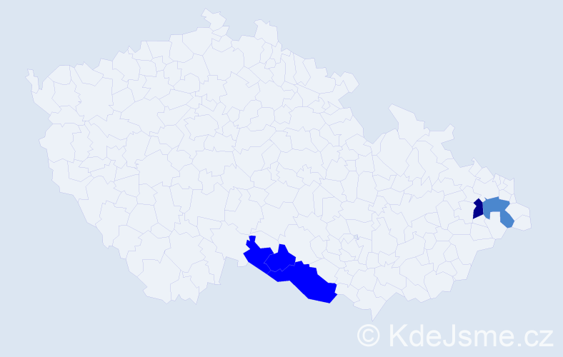 Příjmení: 'Wirgl', počet výskytů 10 v celé ČR