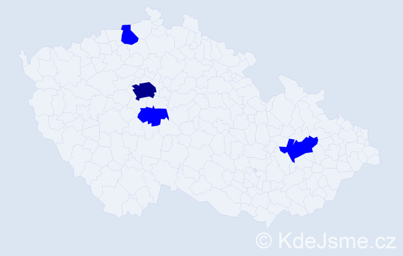 Příjmení: 'Hachranová', počet výskytů 5 v celé ČR