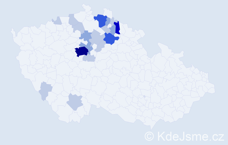 Příjmení: 'Ronová', počet výskytů 49 v celé ČR
