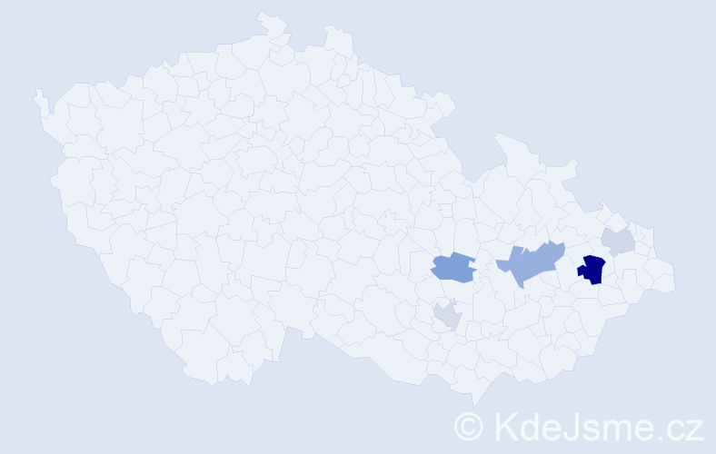 Příjmení: 'Frőmlová', počet výskytů 16 v celé ČR