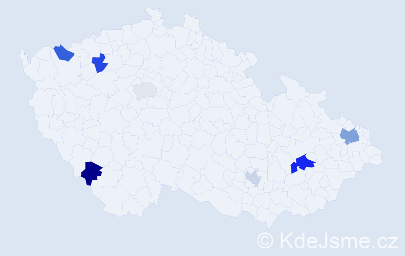 Příjmení: 'Száraz', počet výskytů 11 v celé ČR