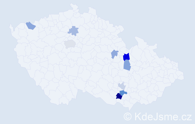Příjmení: 'Horta', počet výskytů 18 v celé ČR