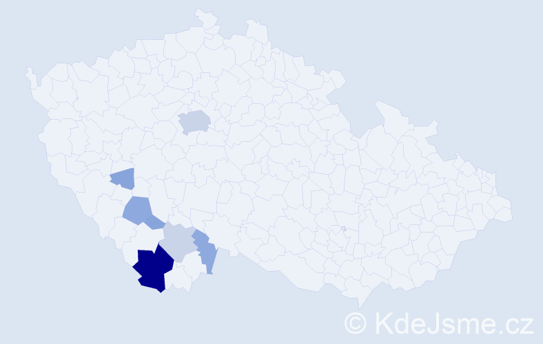 Příjmení: 'Decarli', počet výskytů 25 v celé ČR