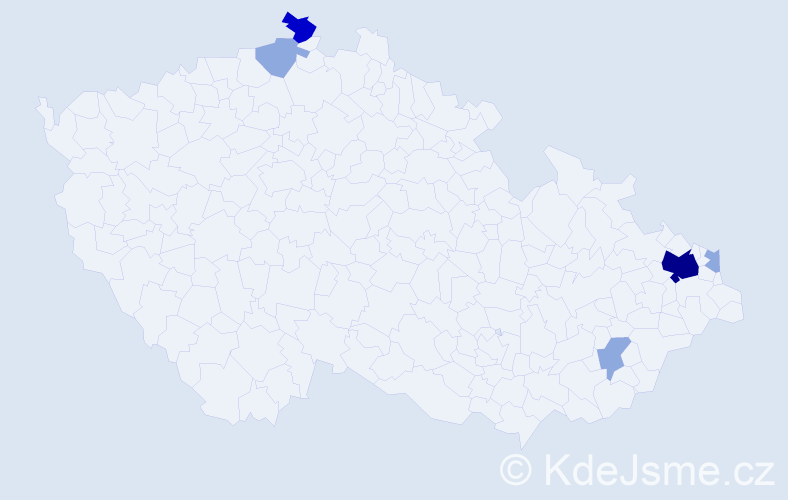 Příjmení: 'Grabka', počet výskytů 20 v celé ČR