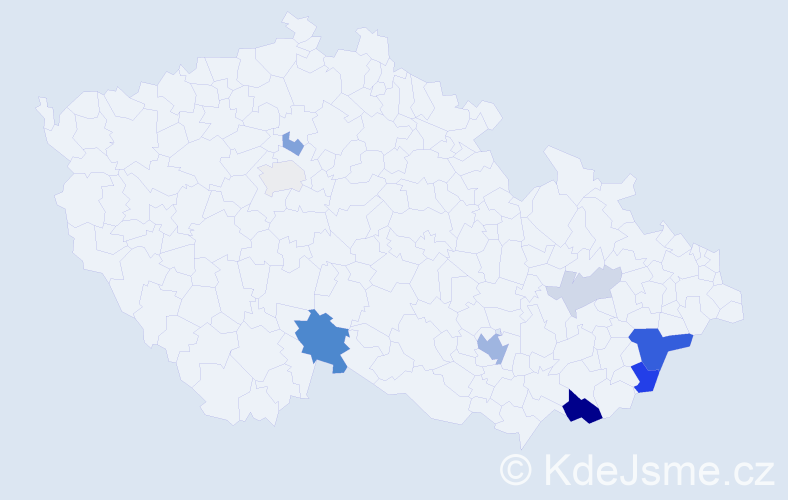 Příjmení: 'Krcháková', počet výskytů 23 v celé ČR