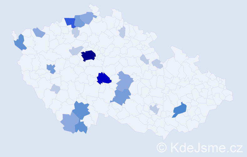 Příjmení: 'Zrna', počet výskytů 68 v celé ČR