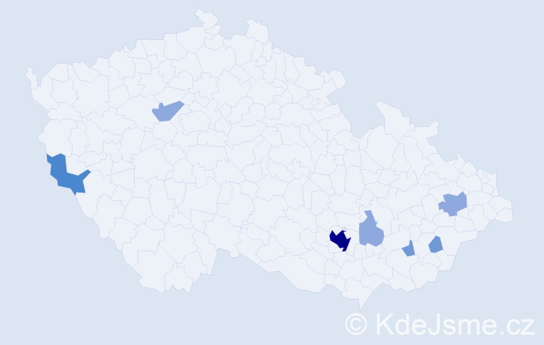 Příjmení: 'Provalilová', počet výskytů 17 v celé ČR