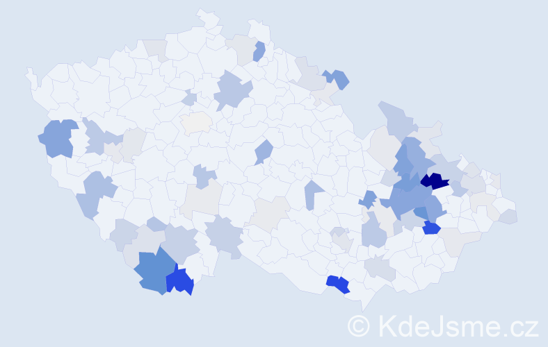 Příjmení: 'Bejdák', počet výskytů 197 v celé ČR