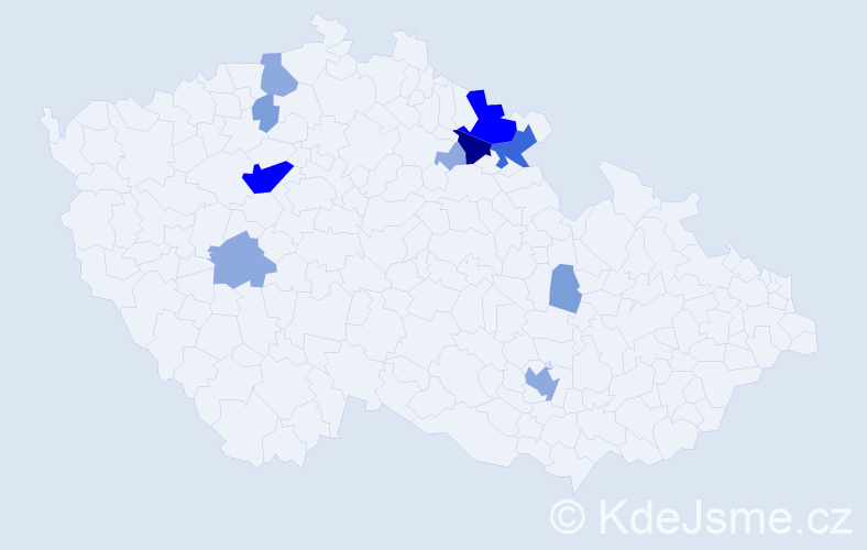 Příjmení: 'Rajsnerová', počet výskytů 29 v celé ČR