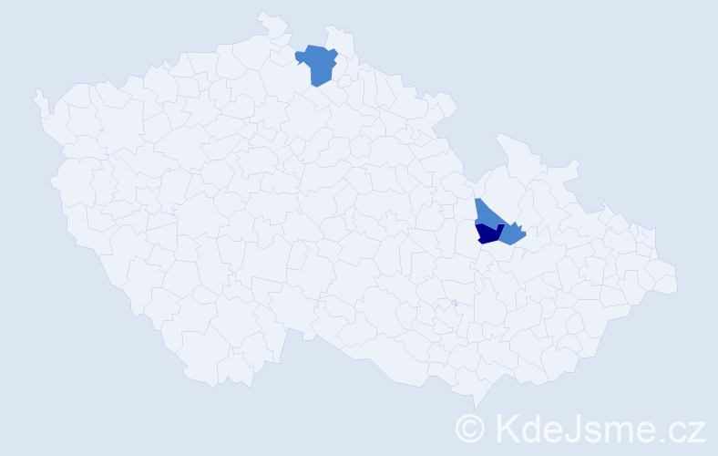 Příjmení: 'Klink', počet výskytů 6 v celé ČR