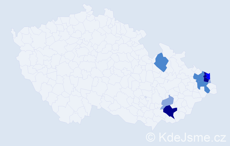 Příjmení: 'Potyka', počet výskytů 53 v celé ČR