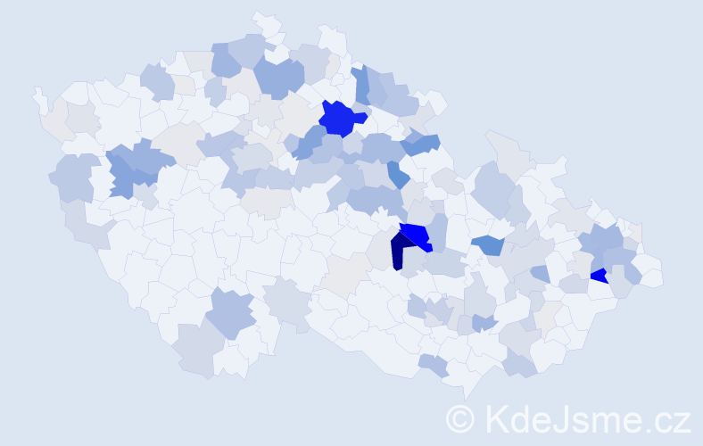 Příjmení: 'Tobiáš', počet výskytů 410 v celé ČR