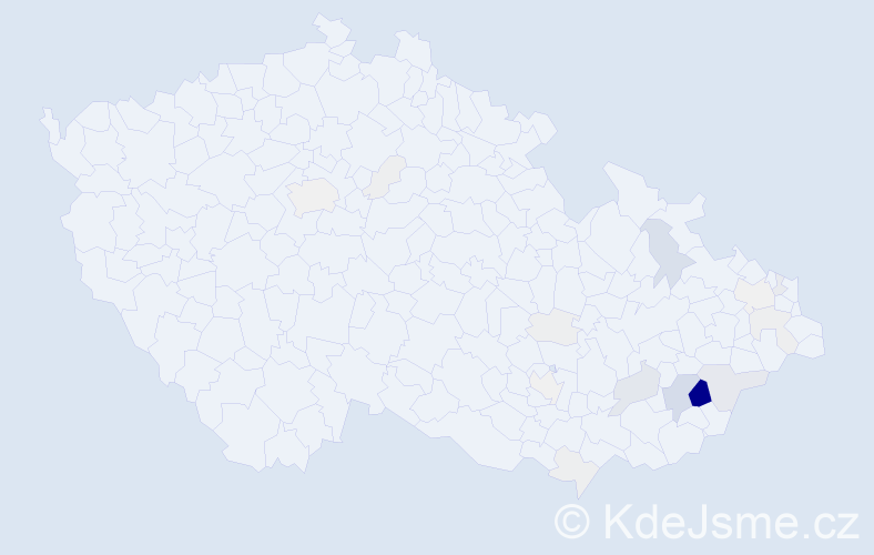 Příjmení: 'Vajďák', počet výskytů 83 v celé ČR