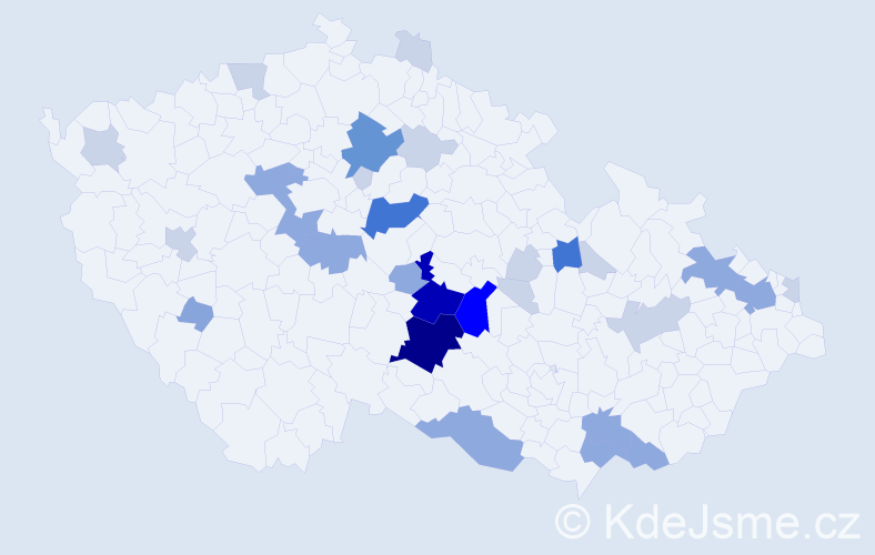 Příjmení: 'Dajč', počet výskytů 88 v celé ČR