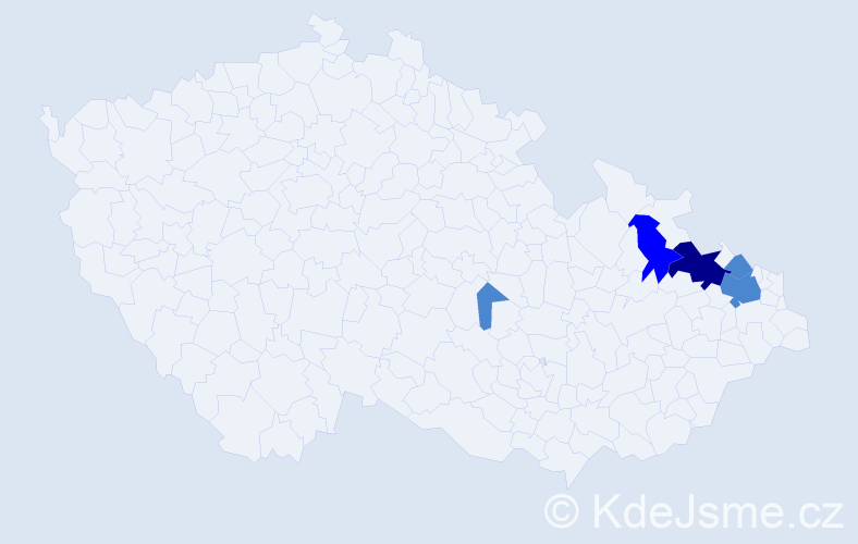 Příjmení: 'Feret', počet výskytů 8 v celé ČR