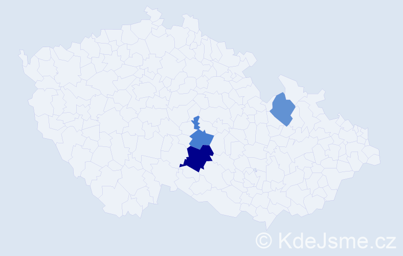 Příjmení: 'Braneyeak', počet výskytů 5 v celé ČR