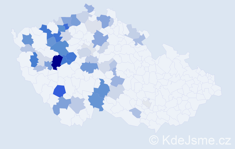 Příjmení: 'Kešner', počet výskytů 203 v celé ČR