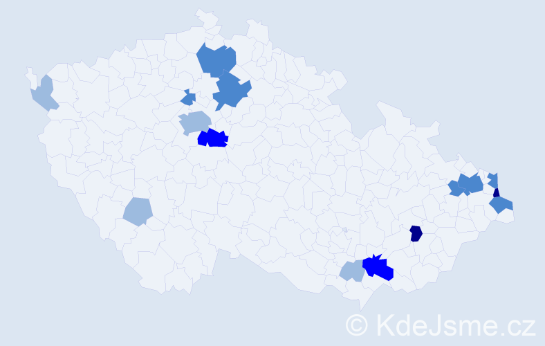 Příjmení: 'Huta', počet výskytů 32 v celé ČR