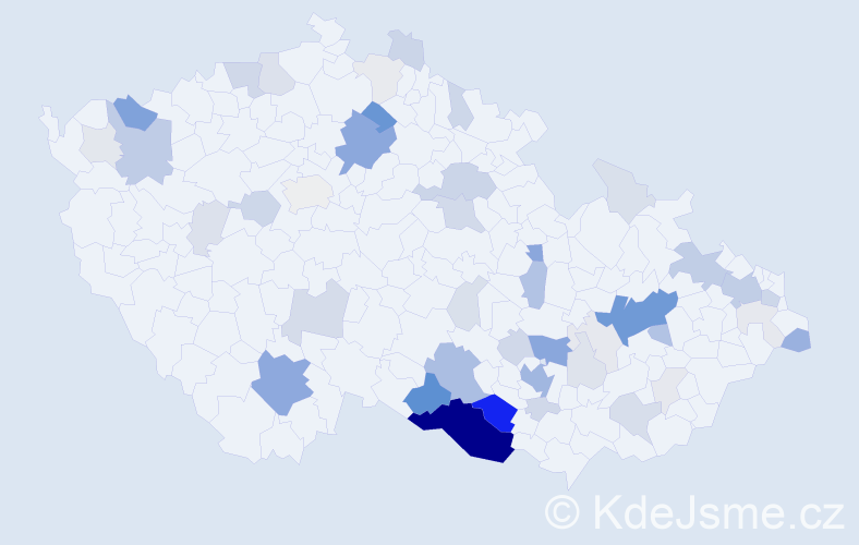 Příjmení: 'Mahr', počet výskytů 190 v celé ČR