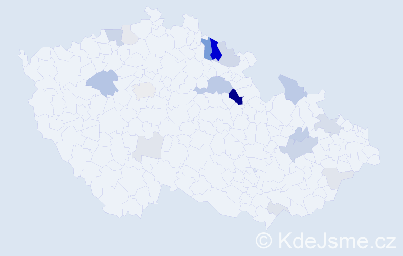 Příjmení: 'Prošvicová', počet výskytů 54 v celé ČR