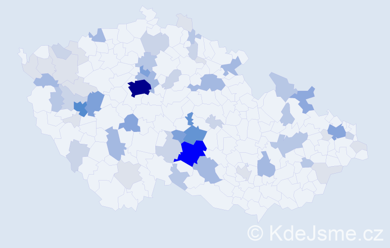 Příjmení: 'Hejsek', počet výskytů 194 v celé ČR