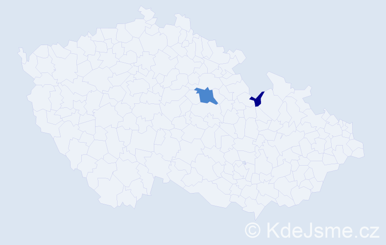 Příjmení: 'Konč', počet výskytů 7 v celé ČR