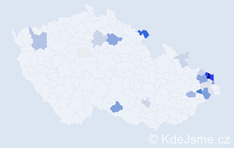 Příjmení: 'Mžik', počet výskytů 82 v celé ČR