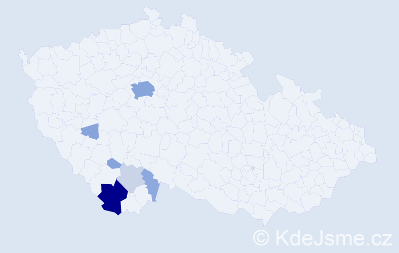Příjmení: 'Decarli', počet výskytů 25 v celé ČR