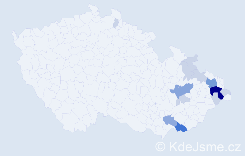 Příjmení: 'Brantálová', počet výskytů 36 v celé ČR