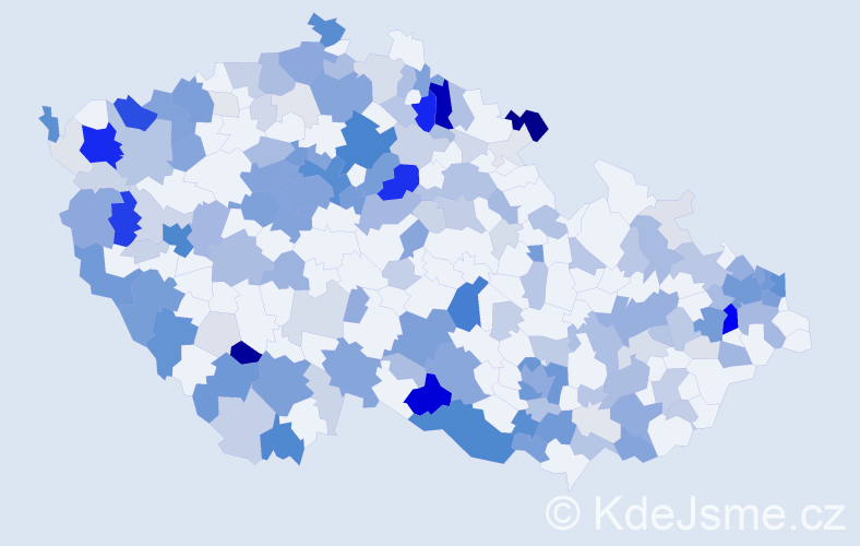 Příjmení: 'Szabó', počet výskytů 807 v celé ČR