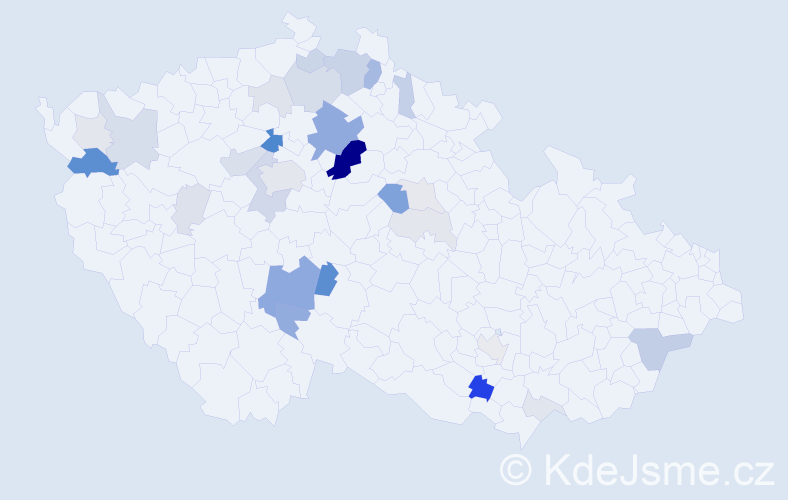 Příjmení: 'Hojsák', počet výskytů 94 v celé ČR