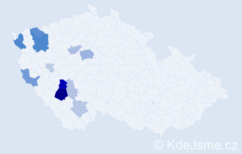 Příjmení: 'Cuhrová', počet výskytů 48 v celé ČR