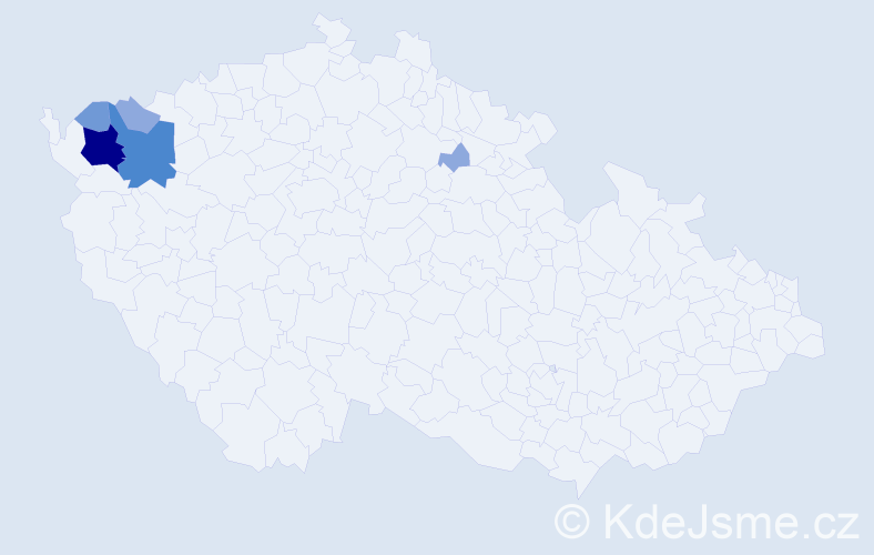 Příjmení: 'Kotes', počet výskytů 13 v celé ČR
