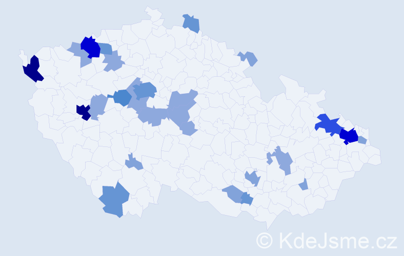 Příjmení: 'Cirok', počet výskytů 75 v celé ČR