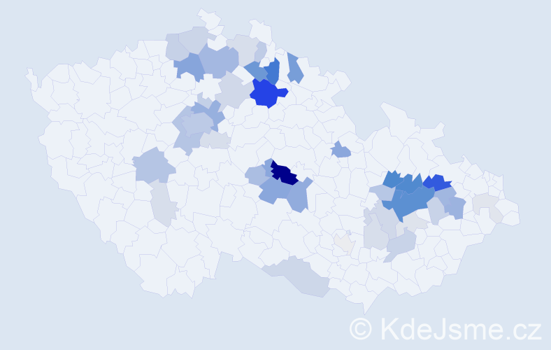 Příjmení: 'Knobová', počet výskytů 146 v celé ČR