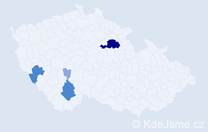 Příjmení: 'Hybšman', počet výskytů 12 v celé ČR