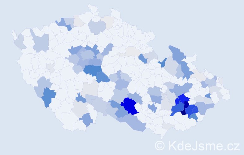 Příjmení: 'Bartíková', počet výskytů 397 v celé ČR