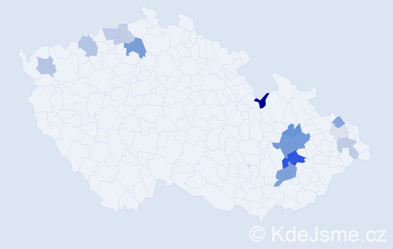 Příjmení: 'Remiašová', počet výskytů 22 v celé ČR