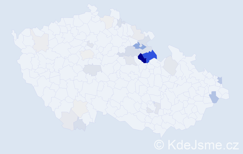 Příjmení: 'Šimerdová', počet výskytů 97 v celé ČR