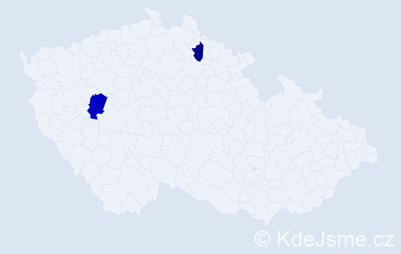 Příjmení: 'Veg', počet výskytů 8 v celé ČR