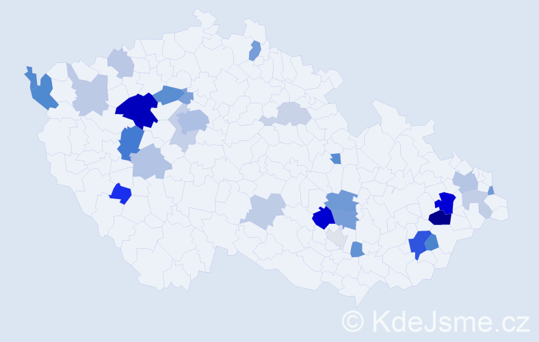Příjmení: 'Redlová', počet výskytů 68 v celé ČR