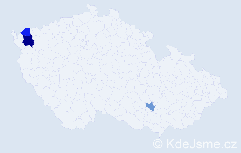 Příjmení: 'Rosprim', počet výskytů 16 v celé ČR