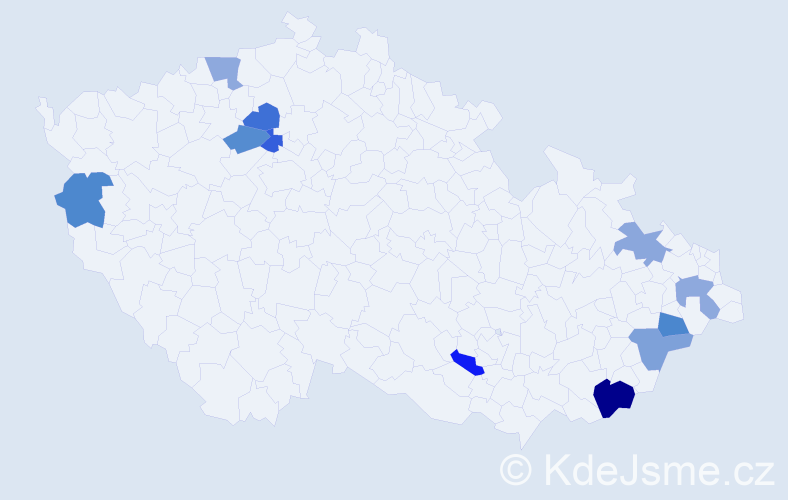 Příjmení: 'Rypák', počet výskytů 13 v celé ČR