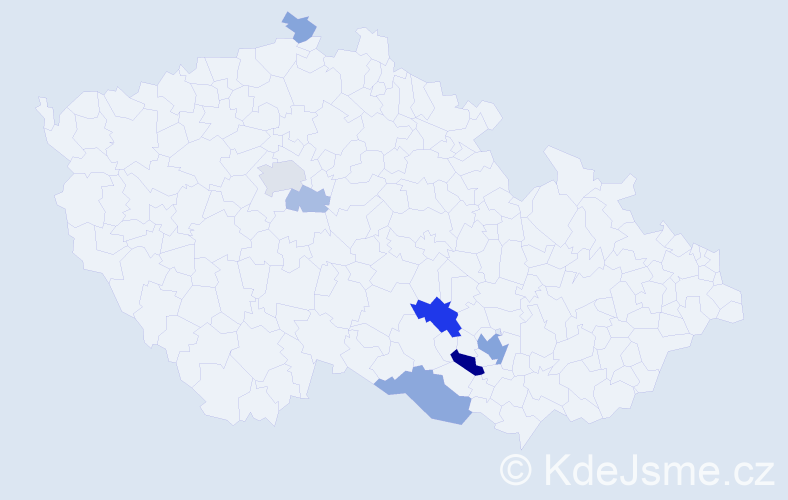 Příjmení: 'Zeisel', počet výskytů 20 v celé ČR
