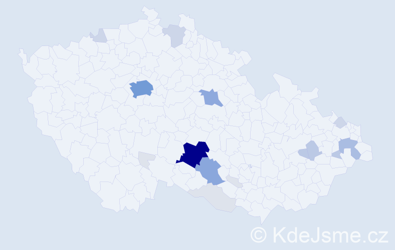 Příjmení: 'Zdarsová', počet výskytů 70 v celé ČR