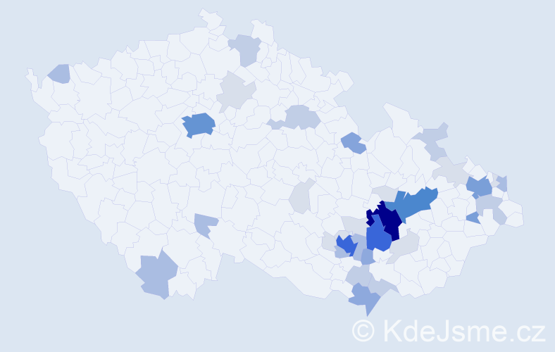 Příjmení: 'Drnovská', počet výskytů 124 v celé ČR