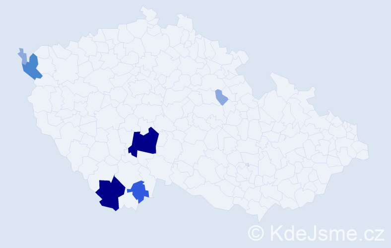 Příjmení: 'Vacko', počet výskytů 17 v celé ČR