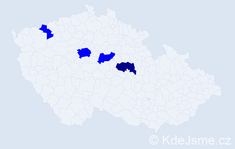 Příjmení: 'Vozanka', počet výskytů 5 v celé ČR